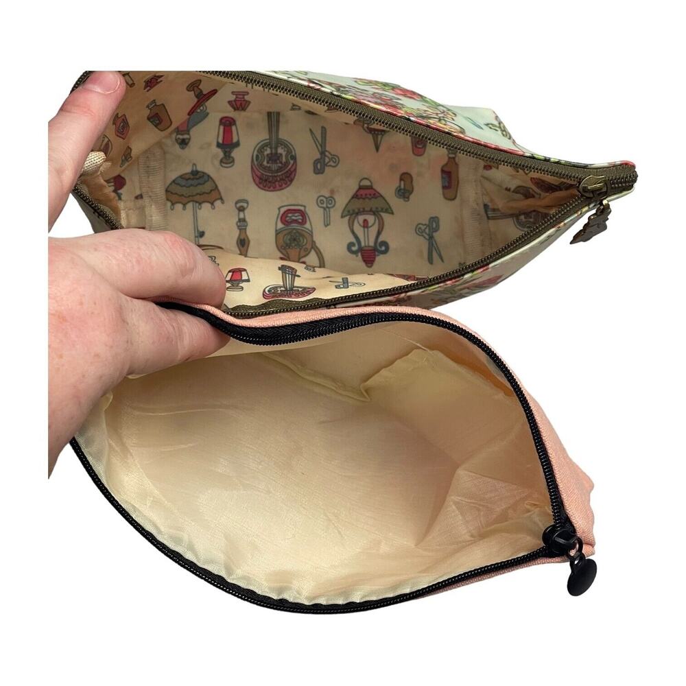 Fairy Tale Season Eyelash Makeup Pouch Floral Cosmetic Organizer Bag Lot Of 2 - Picture 5 of 6